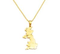 Collar para hombre, Reino Unido de Gran Bretaña e Irlanda del Norte, collar con colgante de mapa británico