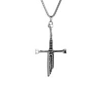 Collar para hombre, retro, punk, espada rota, cruz, collar con colgante de cruz para hombre y mujer, dije para ciclismo, motocicleta, regalo de joyería