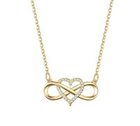 Collar para hombre, romántico, moderno, plateado, dorado, infinito, amor eterno, collar con colgante de corazón de la suerte para mujer, joyería de regalo