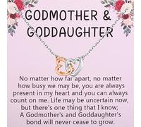 Collar para madrina y ahijada con tarjeta, ahijada, bautismo, graduación, cumpleaños, regalo de agradecimiento para madrina, Metal, Na desconocido