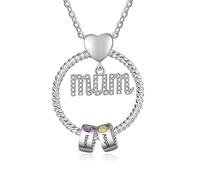 Collar para mamá, collar personalizado con piedra natal para mamá, collar personalizado para madre e hija con nombre, joyería para mujer, regalo para el día de la madre, cumpleaños, Navidad, talla