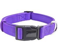 Collar para Mascotas, Collar táctico de Nailon for Perro, Personalizado, Grueso, Suave y Ajustable, for Entrenamiento Militar(Purple,S)