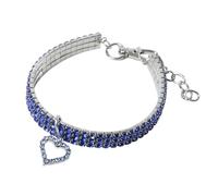 Collar para mascotas con diamantes brillantes con huellas de corazón, corona de diamantes para mascotas, joyería para mascotas, collar de estilo de boda, 9.3-11.3 pulgadas