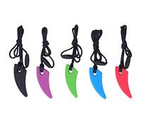 Collar para masticar sensorial, alivio de la ansiedad Forma de diente Multicolor 5 piezas Collar para masticar ayudas orales para el motor Silicona resistente al calor para el TDAH