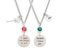 Collar para mejores amigas, juego de collar de amistad para mujer, collar de amistad a juego con texto en inglés "Because I Knew You I Have Been Changed for Good", regalo de joyería, Metal