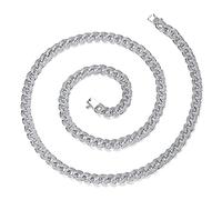 Collar para Mejores Amigos, Cadena de Cobre, Cadena de Plata con circonita cúbica Redonda, Collar para Hija, Longitud 70CM