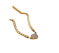 Collar para Modernos 2026 Vintage Maya Retrato Redondeo de Acero de Acero Cadena de Metal chapada Impermeable Joya Accesorios para Mujeres Regalo Creativo