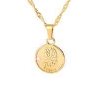 Collar para mujer, cadena de clavícula, collar con colgante de personalidad de las doce constelaciones, cadena de clavícula femenina, retro, redondo, signo del zodiaco, regalos M