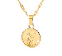 Collar para mujer, cadena de clavícula, collar con colgante de personalidad de las doce constelaciones, cadena de clavícula femenina, retro, redondo, signo del zodiaco, regalos K