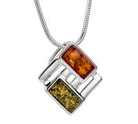 Collar Para Mujer Con Ámbar Báltico Natural Y Colgante De Plata De Ley 925