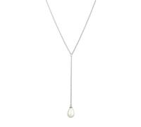 Collar para mujer con concha de perla en forma de gota, plata de ley 925, cadena de perlas para mujer, cadena en Y con colgante de perlas para boda, joya de novia, longitud 45 cm, Perla