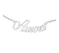 Collar para mujer con nombre personalizable Luce tu nombre. Acero inoxidable e hipoalergénico. Color: plateado. Diseñado en Italia., M, No aplicable