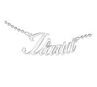 Collar para mujer con nombre personalizable Luce tu nombre. Acero inoxidable e hipoalergénico. Color: plateado. Diseñado en Italia., M, No aplicable