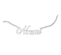 Collar para mujer con nombre personalizable Luce tu nombre. Acero inoxidable e hipoalergénico. Color: plateado. Diseñado en Italia., M, No aplicable