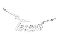 Collar para mujer con nombre personalizable Luce tu nombre. Acero inoxidable e hipoalergénico. Color: plateado. Diseñado en Italia., M, No aplicable