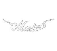 Collar para mujer con nombre personalizable Luce tu nombre. Acero inoxidable e hipoalergénico. Color: plateado. Diseñado en Italia., M, No aplicable