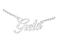 Collar para mujer con nombre personalizable Luce tu nombre. Acero inoxidable e hipoalergénico. Color: plateado. Diseñado en Italia., M, No aplicable