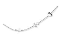 Collar Para Mujer De Plata De Ley Con Colgante De Cruz Ancla Y Corazón