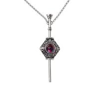 Collar para mujer, estilo punk, bruja, vintage, con colgante de sangre, cadena para el cuello con varita extraíble para cosplay, parejas, amantes de las parejas, metal, circonita cúbica