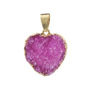 Collar para Mujer Goldtone Dainty Simple Colgante Gargantilla Minimalista Ovalado Creado Geode Stone Charm-Red