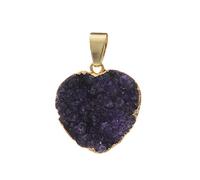 Collar para mujer Goldtone Dainty Simple Colgante Gargantilla Minimalista Ovalado Creado Geode Stone Charm-Purple