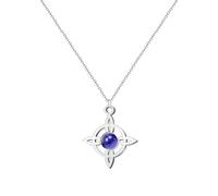 Collar para mujer Nudo de bruja con piedra y acero inoxidable + una pulsera de 7 nudos (gratis), nudo de bruja doble proteccion, Amuletos de suerte, bisutería para mujer. (Lapizlazuri)