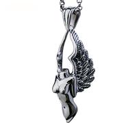 Collar para Mujeres, Collar de ángel guardián Mujeres Vintage oxidadas para Siempre Unisex Angel Wings Collares para Hombres, Cadena de 17.7 Pulgadas, Cadena de 17.7 Pulgadas de Pulgada