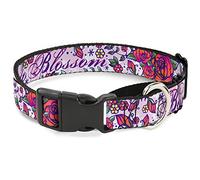 Collar para Perro Born to Blossom Blue de Buckle-Down Martingale, 1.5" x 18-32"/L