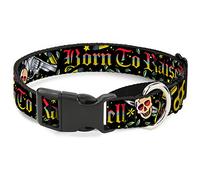 Collar para Perro Born to Raise Hell Black de Buckle-Down Born to Raise Hell Black, 2,5 x 38 cm/Grande