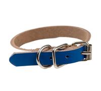 Collar para perro, cadena grande y pequeña, hebilla de cuero, ajustable, suave, cómodo, accesorios para mascotas (azul, S)