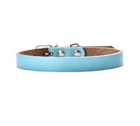 Collar para perro, cadena grande y pequeña, hebilla de cuero, ajustable, suave, cómodo, suministros para mascotas, accesorios (azul cielo, M)
