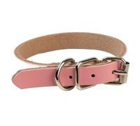 Collar para perro, cadena grande y pequeña, hebilla de cuero, ajustable, suave, cómodo, suministros para mascotas, accesorios (rosa, S)