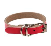 Collar para perro, cadena grande y pequeña, hebilla de cuero, ajustable, suave, cómodo, suministros para mascotas, accesorios (rojo, L)