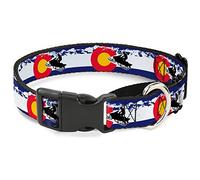 Collar para Perro Colorado/Snowmobiler/Mountains de Buckle-Down Martingale Dog Collar, 1.5" de Ancho, para cuellos de 40,6 a 58,4 cm, tamaño Mediano