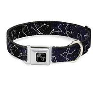 Collar para Perro con Hebilla para cinturón de Seguridad Constellations 14 Galaxy Blanco de 18 a 32 Pulgadas de Ancho 1.5 Pulgadas