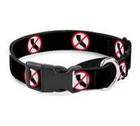Collar para Perro con Logo de Buckle-Down anticalifornia, Negro, Rojo y Blanco, Talla Mediana de 40,64 cm