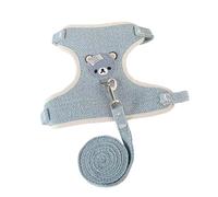 Collar para perro, correa para perro, taza de té, collar de conejo, correa para el pecho, correa para el pecho, correa para cachorro, arnés extra pequeño para mascotas FcQ473 (azul, S)