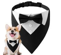 Collar para perro de boda | 18 x 13 x 1 cm ajustable Dog Collar Bandana Bow Tie,Sophisticated Craftsmanship Dogs Wedding Bow Tie, Neck Scarf For Medium To Large Dogs, Ideal For Parties