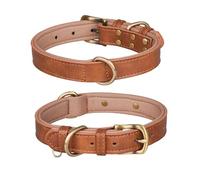 Collar para perro de piel, collar para perro, cómodo, robusto | 1 collar para perro marrón, talla S, de piel sintética, apto para perros machos, 26-32 cm