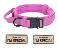 Collar para Perro Eeyfarog Ajustable con manija, Rosa L