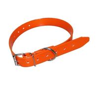Collar para Perro en Poliuretano, Collar plástico facil de Lavar, Medidas Largo 65 cm., Ancho 25 mm. y Grosor 2,5 mm. en Color Naranja de Alta visivilidad.