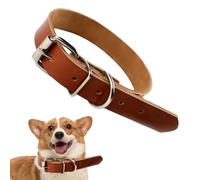 Collar para Perro Enrollado - Collar De Cuero con Hebilla Metálica | Ajuste Seguro Enrollado De 20 Pulgadas | Piel De Hecha A Mano con Hebilla De Metal Y Junta Tórica, Fácil De Limpiar