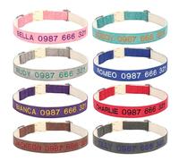 Collar para Perro Personalizado, con el Nombre y el número de teléfono de la Mascota Bordados a Medida, Collar de Cuero PU Suave con Hebilla de liberación rápida (Custom Dog Collar)