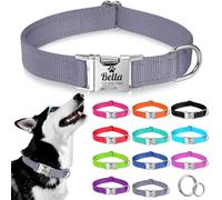 Collar para perro personalizado, reflectante, ajustable para tamaño pequeño/mediano/grande, collar de gato con nombre y número de teléfono grabado, apto para perros y gatos