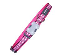 Collar para Perro Red Dingo Hueso Reflectante Fucsia (2,5 x 41-63 cm)