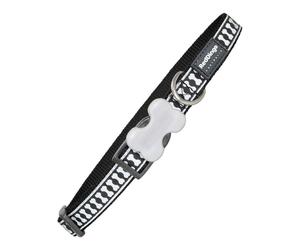 Collar para Perro Red Dingo Reflectante Huesos Negro (1,2 x 20-32 cm)