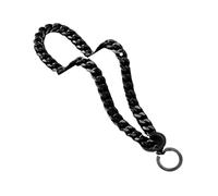 Collar para perro Silvery Golden 15 mm Width Cuban Link Chain for Dogs Strong Smooth Stainless Steel Metal Pet Training Slip Chain (Black,30inch (76cm) -15MM)