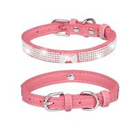 Collar para Perros - Accesorios de Microfibra Ajustable para Gatos, Correas y Resistentes a Las lágrimas, decoración de Diamantes de imitación, Traje de de Boda para niñas Mascotas