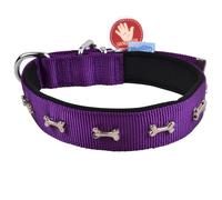 Collar para perros acolchado Confort de GogiPet®, lila con huesos