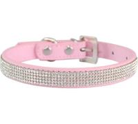 Collar para Perros, Collar de Perro Personalizado con Diamantes imitación, Bonito y Deslumbrante, Hebilla Metal Ajustable(Roze,X-Large)